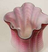 TWO SATIN GLASS VASES