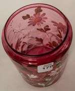 CRANBERRY GLASS PICKLE CRUET