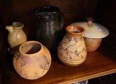 FIVE PIECES OF ART POTTERY