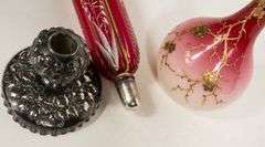 TWO CASED GLASS VASES