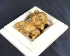 ANTIQUE WAX & MARBLE CARVING