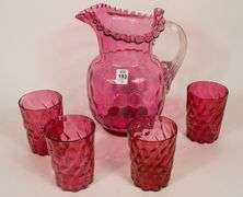 CRANBERRY GLASS LEMONADE SET