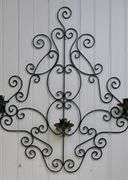WROUGHT IRON WALL CANDLEHOLDER