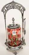 CRANBERRY GLASS PICKLE CRUET