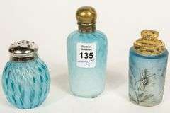 TWO SCENT BOTTLES AND SHAKER