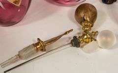 THREE SCENT BOTTLES AND ATOMIZER