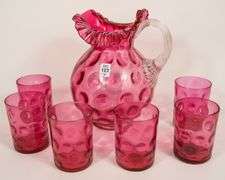 CRANBERRY GLASS LEMONADE SET