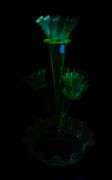 OPALESCENT URANIUM GLASS EPERGNE