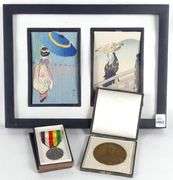 JAPANESE MEDALS & WATERCOLOURS