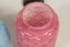 THREE CASED GLASS SUGAR CASTERS