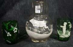 MILK PITCHER AND TWO TUMBLERS