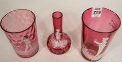 THREE PIECES OF MARY GREGORY GLASS
