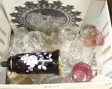 BOX LOT OF GLASSWARE