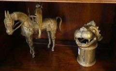 FOUR UNIQUE BRASS FIGURINES