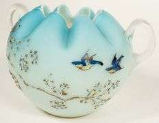 FOUR SATIN GLASS VASES