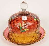 AMBERINA GLASS BUTTER DISH