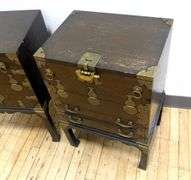 PAIR OF ASIAN LAMP COMMODES