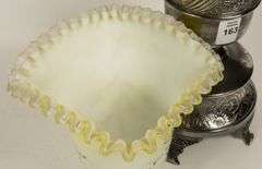 CASED SATIN GLASS CELERY CRUET ON STAND