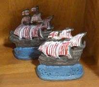 THREE PAIRS OF BOOKENDS