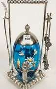 BLUE GLASS PICKLE CRUET