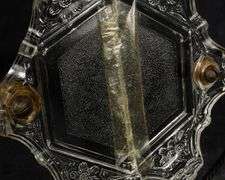 PRESSED GLASS "CASTLE" PICKLE CRUET