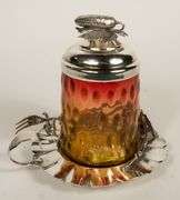AMBERINA GLASS PICKLE CRUET
