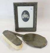 STERLING TOILETTE SET AND PHOTO