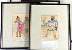 SET OF COSTUME DESIGN ILLUSTRATIONS