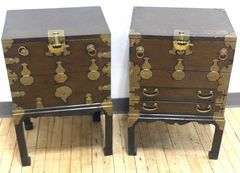 PAIR OF ASIAN LAMP COMMODES