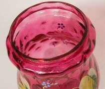 RARE DOUBLE CRANBERRY PICKLE CRUET SET