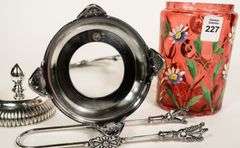 CRANBERRY GLASS PICKLE CRUET