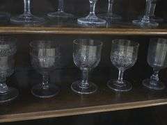 TWELVE ANTIQUE PATTERN GLASS GOBLETS