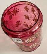 CRANBERRY GLASS PICKLE CRUET