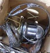 BOX LOT OF SILVER PLATE AND CUTLERY