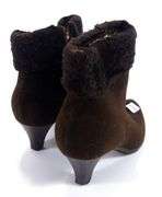 PAIR VINTAGE ANKLE BOOTS WITH KITTEN HEELS