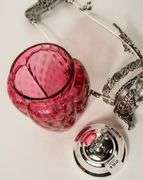 CRANBERRY GLASS PICKLE CRUET