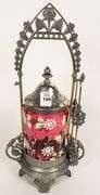 CRANBERRY GLASS PICKLE CRUET