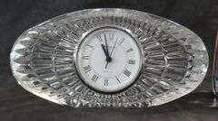 WATERFORD CLOCK AND ART GLASS SCULPTURE