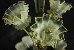 OPALESCENT URANIUM GLASS EPERGNE