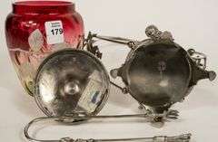 AMBERINA GLASS PICKLE CRUET