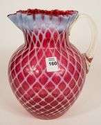 OPALESCENT CRANBERRY GLASS PITCHER