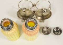 PAIR OF RARE BURMESE GLASS SHAKERS