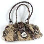 GUESS MONOGRAM PRINT SHOULDER BAG