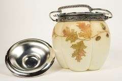 SATIN GLASS BISCUIT BARREL