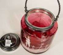 MARY GREGORY BISCUIT BARREL