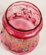 CRANBERRY GLASS PICKLE CRUET