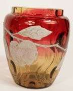 AMBERINA GLASS PICKLE CRUET