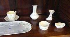 NINE PIECES OF BELLEEK PORCELAIN