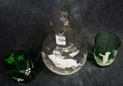 MILK PITCHER AND TWO TUMBLERS