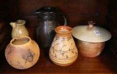 FIVE PIECES OF ART POTTERY
